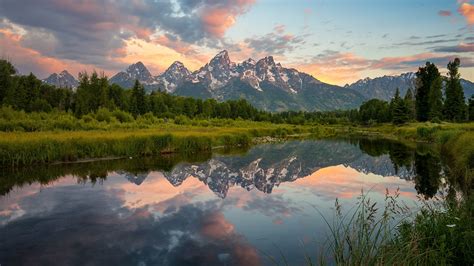 Wallpaper Usa Grand Teton Nature Mountains Lake Parks 1920x1080