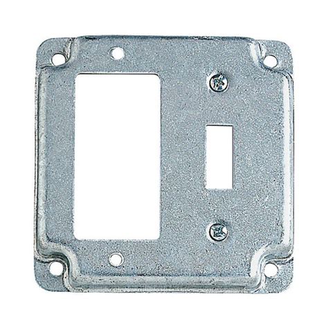 Steel City Rs 18 Cc Combo Box Cover Square Steel 2 Gang For 1 Gfci