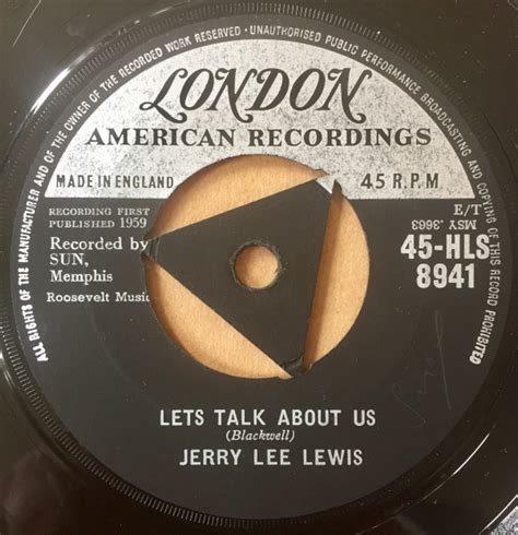 Jerry Lee Lewis Lets Talk About Us 1959 Tri Centre Vinyl Discogs