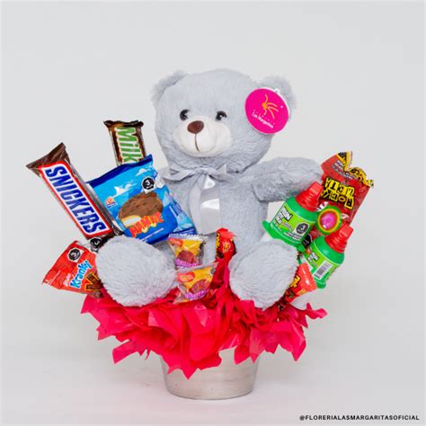 Arreglo Dulces Con Oso De Peluche Floreria Las Margaritas