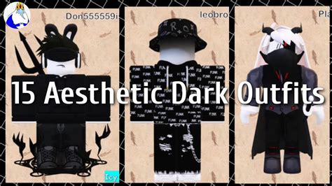 15 Aesthetic Dark Outfits Part 2 Roblox Youtube