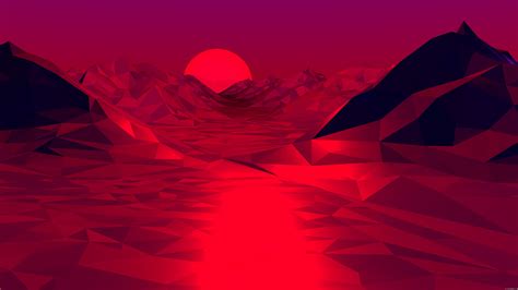 Low Poly Red 3d Abstract 4k Wallpaper Hd Abstract Wallpapers 4k Wallpapers Images Backgrounds
