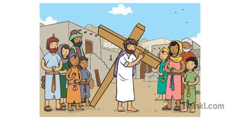 Jesus Carrying The Cross Scene Bible Story Easter New Testament Ks1