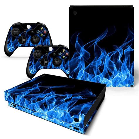 Faceplates Decals And Stickers 171668 Xbox One X Skin Blue Flame