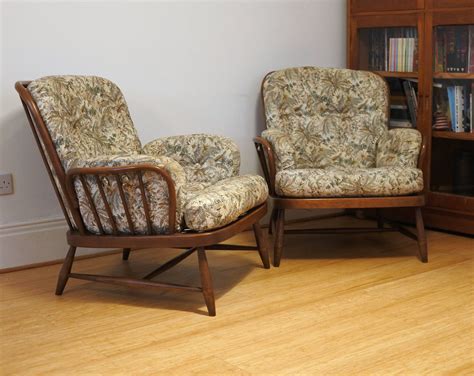 Pair Of Ercol Windsor Jubilee Easy Chairs In Golden Dawn Etsy Chair