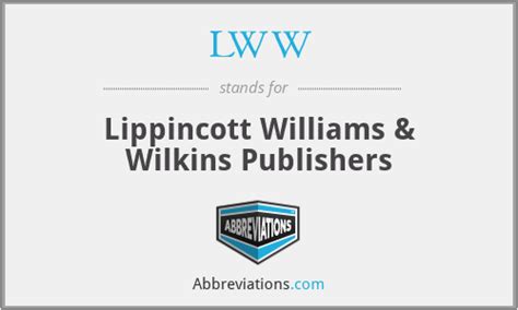 Lww Lippincott Williams And Wilkins Publishers