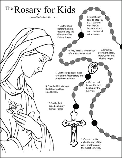 Rosary Coloring Pages For Children