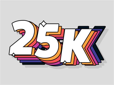 The 25k Logo Is Shown In Multicolors