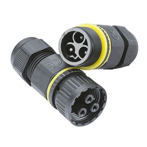 Weatherproof Plug And Socket Cable Connector 3 Core