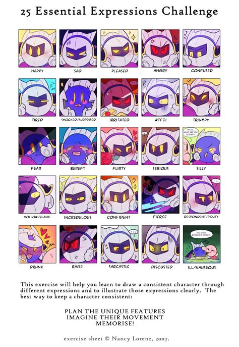 25 Essential Expressions Meta Knight Edition By Koku Draws On Deviantart