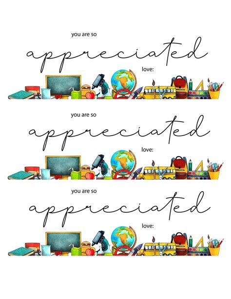 Teacher Appreciation Printable Etsy