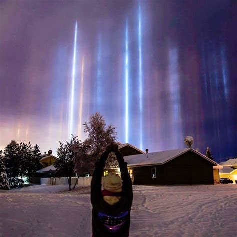 Rare Cold Weather Phenomenon Displays Mesmerizing Light Pillars In The Sky