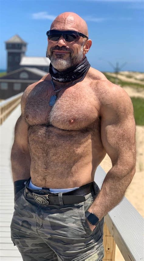 Pin By Charles Walker On Bald Bearded Handsome Older Men Sexy Men Hairy Muscle Men