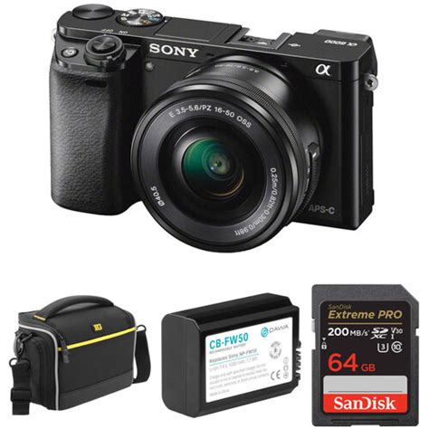 Sony A6000 Mirrorless Camera With 16 50mm Lens And Accessories