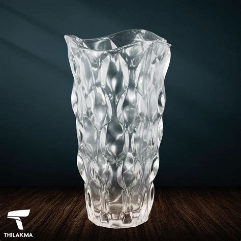 Textured Glass Vase 23cm