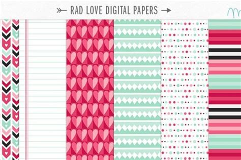 Rad Love Digital Papers Graphic By Miss Tiina · Creative Fabrica