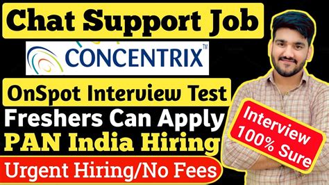 Concentrix Chat Support Job Pan India Hiring 😍 Jobs For Freshers