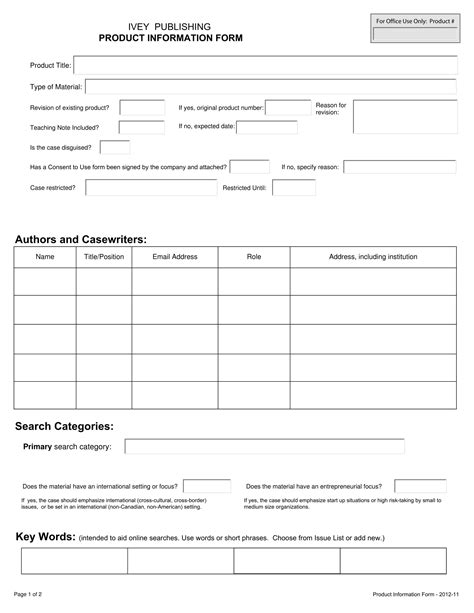 Free 14 Product Information Forms In Ms Word Pdf Excel