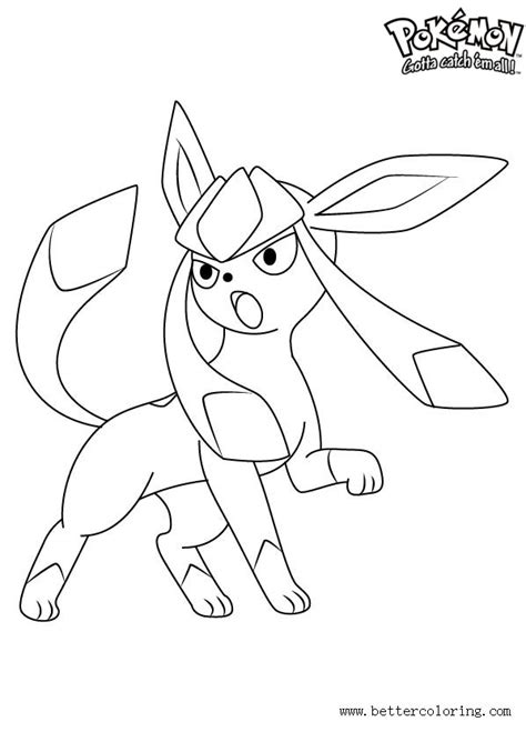 Pokemon Coloring Pages Glaceon Free Printable Coloring Pages