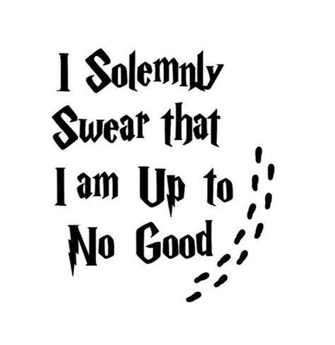 Harry Potter I Solemnly Swear That I Am up to No Good Vinyl Car Decal