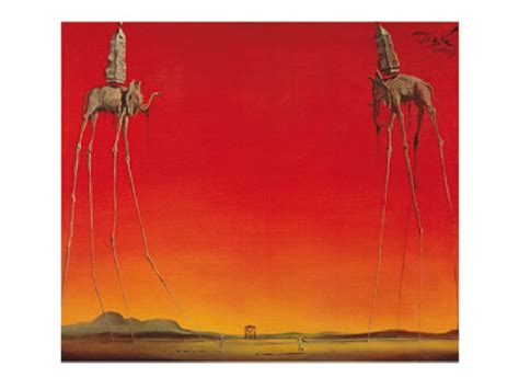 Elephants Painting Of Salvador Dali As Art Print Or Hand Painted Oil