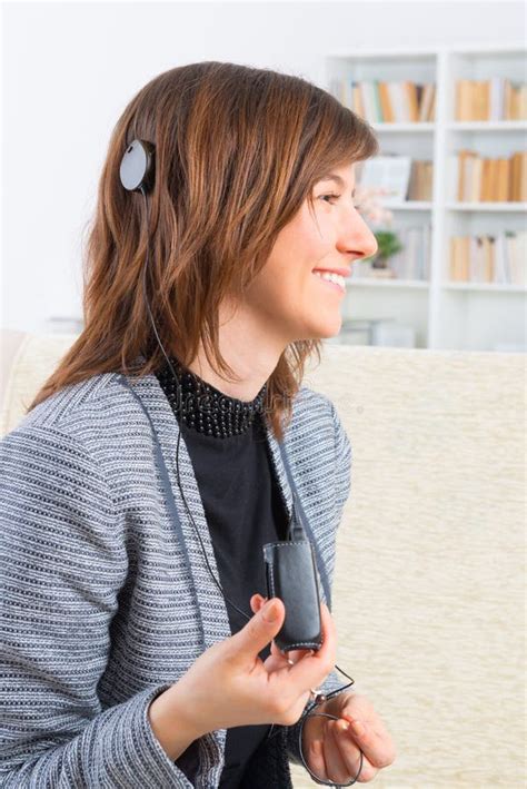 Woman Showing Cochlear Implant Stock Photo Image 53111712
