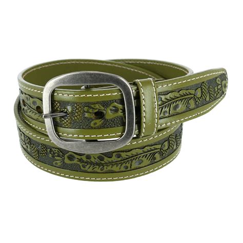 New Ctm Leather Western Embossed Belt With Removable Buckle Ebay