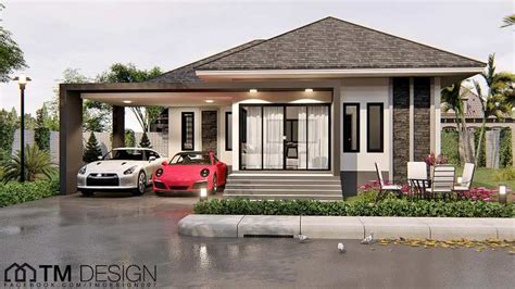 Contemporary Three Bedroom Bungalow With Elevation House And Decors
