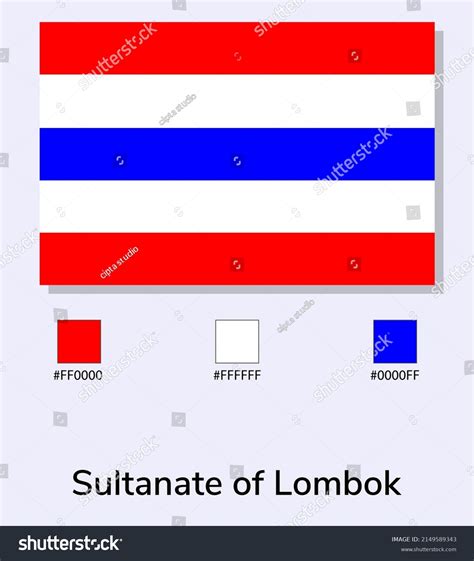 Vector Illustration Sultanate Lombok Flag Isolated Stock Vector