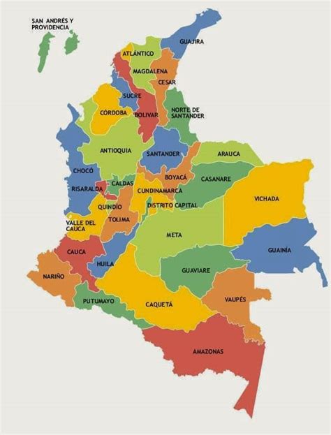 Mapa De Colombia Con Nombres Para Imprimir Para