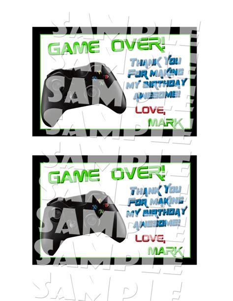 Gaming Party Thank You Card Game Party Thank You Note Video Etsy