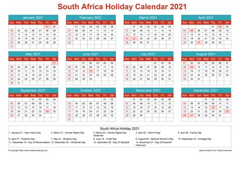 2022 South Africa Calendar With Holidays 2022 South Africa Calendar