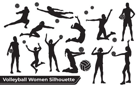 Volleyball Player Woman Silhouettes Graphic By Adopik · Creative Fabrica