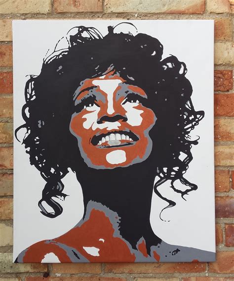 Whitney Houston Cantante Quadro Moderno Dipinto A Mano Style Pop Art