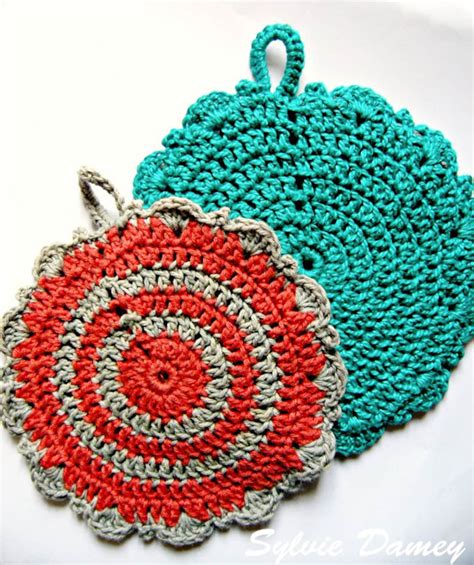 round potholder crochet pattern ideal for housewarming etsy