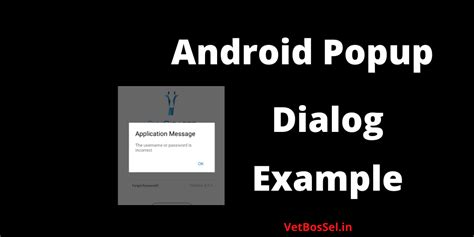 Android Popup Dialog Example Steps By Vetbossel