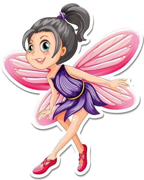 Beautiful Fairy Cartoon Character Sticker 3112521 Vector Art At Vecteezy