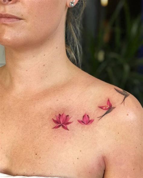 Pink Lotus Tattoo Small Lotus Tattoo Small Tattoos Floral Tattoo Lotus Tattoo Shoulder
