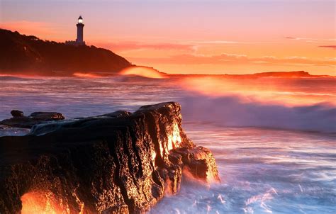 Wallpaper Colors Waves Sky Sea Landscape Coast Nature Sunset