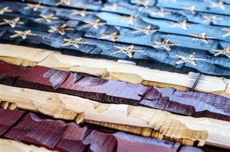 Wood American Flag Distressed Flag Rustic American Flag Etsy