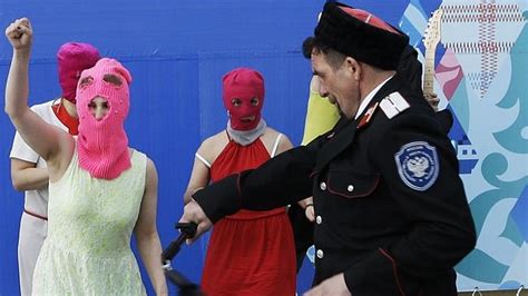 stephen colbert jokes pussy riot are russia s wiggles after band attacked at sochi protest
