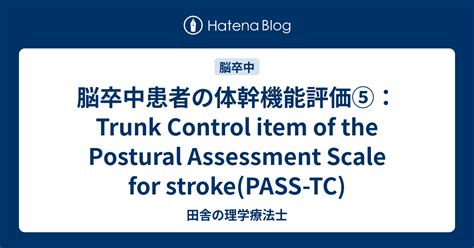 Postural Assessment Scale For Stroke 田舎の理学療法士