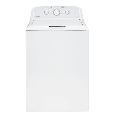 Ge Hotpoint Cu Ft White Top Load Washing Machine With Stainless