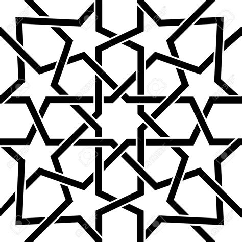 Moroccan Tile Black And White Design Moorish Seamless Vector Black