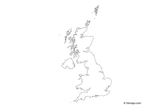 Outline Map Of The United Kingdom Free Vector Maps