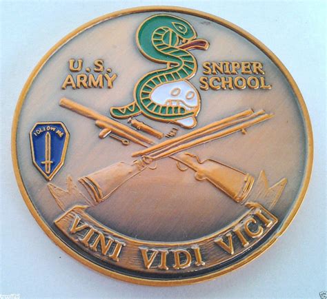 Us Army Sniper School Military Challenge Coin 1 12 Rd Etsy