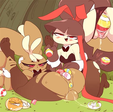 Rule 34 2019 2girls Anthro Anthrofied Ass Breasts Bunny Costume Duo Easter Egg Exeggcute