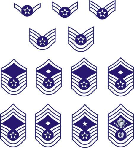 Air Force Enlisted Rank Insignia Stickers Ebay