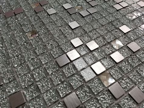 Glass Mosaic Tiles Wall Aluminum And Crystals Squares Mosaic Wall Tiles 8mm Ebay