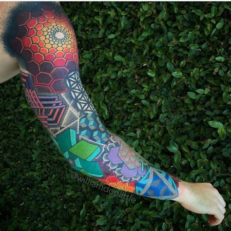 Full Color Geometric Sleeve By William Doolittle At Studio City Tattoo
